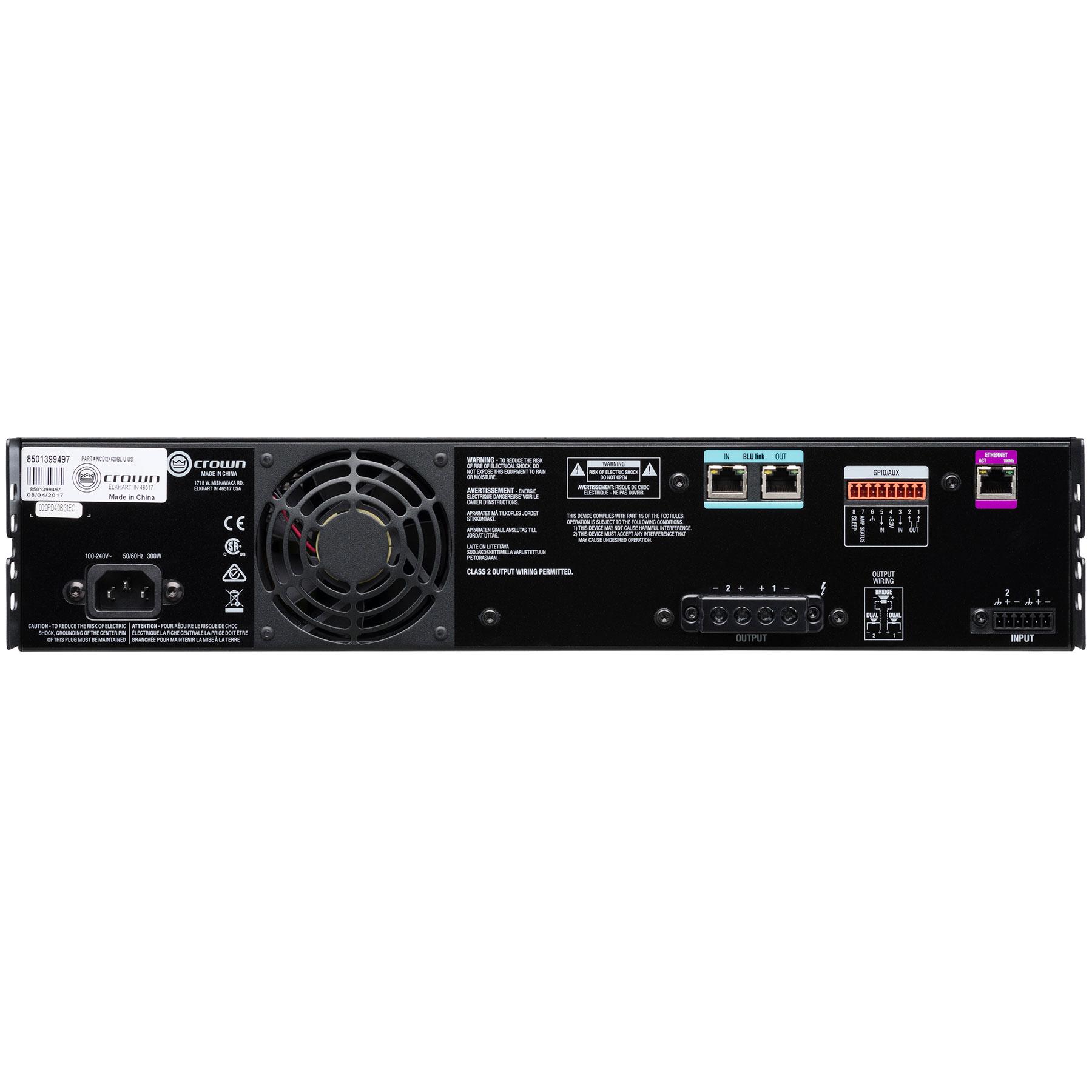 Crown CDi2x600BL DriveCore 2 x 600W Install Power Amplifier with